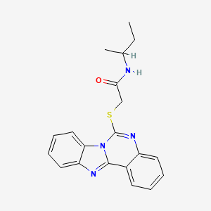 molecular formula C20H20N4OS B2408895 2-(苯并咪唑[1,2-c]喹唑啉-6-基硫代)-N-(仲丁基)乙酰胺 CAS No. 896707-30-5