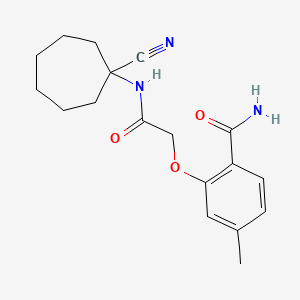 molecular formula C18H23N3O3 B2408900 2-{[(1-Cyanocycloheptyl)carbamoyl]methoxy}-4-methylbenzamide CAS No. 1119215-12-1