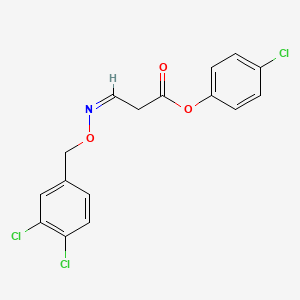 molecular formula C16H12Cl3NO3 B2408902 (4-氯苯基)(3Z)-3-[(3,4-二氯苯基)甲氧基亚氨基]丙酸酯 CAS No. 338395-25-8