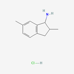 molecular formula C11H16ClN B2408905 2,6-dimethyl-2,3-dihydro-1H-inden-1-amine hydrochloride CAS No. 1443981-23-4