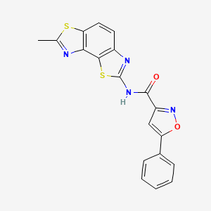 molecular formula C19H12N4O2S2 B2408906 N-(7-methylbenzo[1,2-d:3,4-d']bis(thiazole)-2-yl)-5-phenylisoxazole-3-carboxamide CAS No. 1207000-85-8