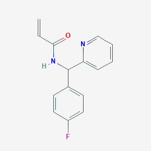 molecular formula C15H13FN2O B2408914 N-[(4-Fluorophenyl)-pyridin-2-ylmethyl]prop-2-enamide CAS No. 2176844-02-1