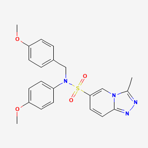 molecular formula C22H22N4O4S B2408928 N-(4-甲氧基苄基)-N-(4-甲氧基苯基)-3-甲基[1,2,4]三唑并[4,3-a]吡啶-6-磺酰胺 CAS No. 1251652-66-0