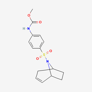 molecular formula C15H18N2O4S B2408933 methyl (4-((1R,5S)-8-azabicyclo[3.2.1]oct-2-en-8-ylsulfonyl)phenyl)carbamate CAS No. 1706224-61-4
