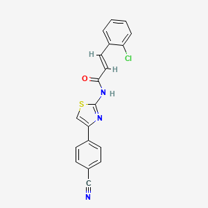 (E)-3-(2-chlorophenyl)-N-(4-(4-cyanophenyl)thiazol-2-yl)acrylamide