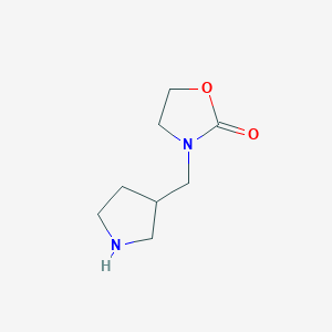 molecular formula C8H14N2O2 B2408938 3-(ピロリジン-3-イルメチル)-1,3-オキサゾリジン-2-オン CAS No. 1247571-80-7