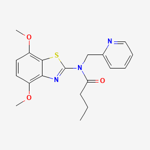 molecular formula C19H21N3O3S B2408968 N-(4,7-dimethoxybenzo[d]thiazol-2-yl)-N-(pyridin-2-ylmethyl)butyramide CAS No. 922954-36-7