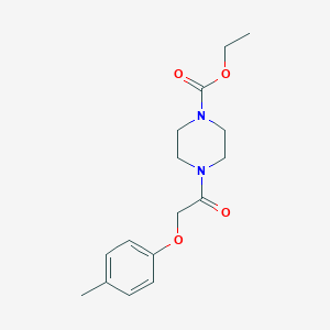 molecular formula C16H22N2O4 B240897 Ethyl 4-[(4-methylphenoxy)acetyl]-1-piperazinecarboxylate 
