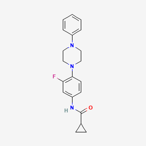 molecular formula C20H22FN3O B2408973 N-[3-fluoro-4-(4-phenylpiperazino)phenyl]cyclopropanecarboxamide CAS No. 478079-64-0