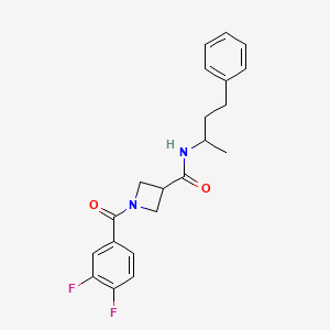 molecular formula C21H22F2N2O2 B2408976 1-(3,4-difluorobenzoyl)-N-(4-phenylbutan-2-yl)azetidine-3-carboxamide CAS No. 1334376-61-2