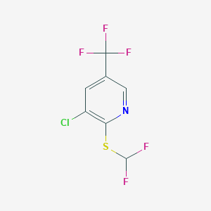 molecular formula C7H3ClF5NS B2408981 3-Chloro-2-[(difluoromethyl)sulfanyl]-5-(trifluoromethyl)pyridine CAS No. 478246-09-2