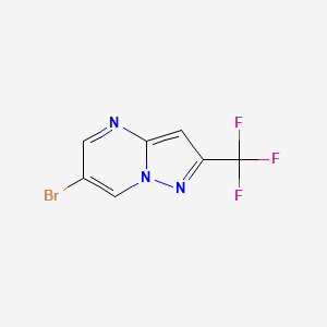 molecular formula C7H3BrF3N3 B2408984 6-Bromo-2-(trifluoromethyl)pyrazolo[1,5-a]pyrimidine CAS No. 1379358-08-3
