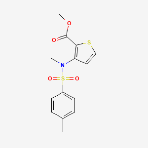 molecular formula C14H15NO4S2 B2408994 3-{メチル[(4-メチルフェニル)スルホニル]アミノ}チオフェン-2-カルボン酸メチル CAS No. 1984073-15-5