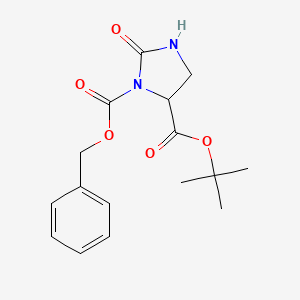 molecular formula C16H20N2O5 B2408996 1-Benzyl 5-tert-butyl 2-oxoimidazolidine-1,5-dicarboxylate CAS No. 1266739-94-9