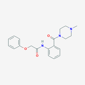 molecular formula C20H23N3O3 B240900 N-{2-[(4-methyl-1-piperazinyl)carbonyl]phenyl}-2-phenoxyacetamide 