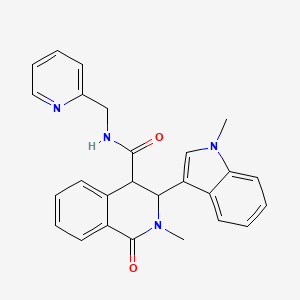 molecular formula C26H24N4O2 B2409000 2-methyl-3-(1-methylindol-3-yl)-1-oxo-N-(pyridin-2-ylmethyl)-3,4-dihydroisoquinoline-4-carboxamide CAS No. 850781-54-3