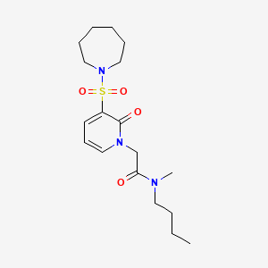 molecular formula C18H29N3O4S B2409003 2-(3-(azepan-1-ylsulfonyl)-2-oxopyridin-1(2H)-yl)-N-butyl-N-methylacetamide CAS No. 1251680-73-5