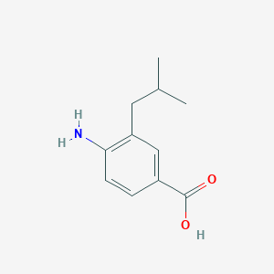 molecular formula C11H15NO2 B2409005 4-Amino-3-(2-methylpropyl)benzoic acid CAS No. 2138414-33-0