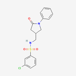 3-chloro-N-((5-oxo-1-phenylpyrrolidin-3-yl)methyl)benzenesulfonamide