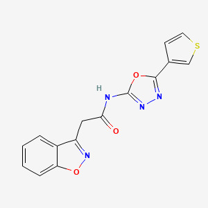 molecular formula C15H10N4O3S B2409010 2-(benzo[d]isoxazol-3-yl)-N-(5-(thiophen-3-yl)-1,3,4-oxadiazol-2-yl)acetamide CAS No. 1251684-54-4