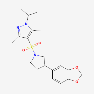 4-((3-(benzo[d][1,3]dioxol-5-yl)pyrrolidin-1-yl)sulfonyl)-1-isopropyl-3,5-dimethyl-1H-pyrazole