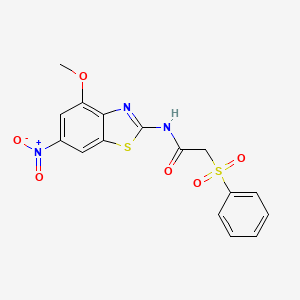 N-(4-methoxy-6-nitrobenzo[d]thiazol-2-yl)-2-(phenylsulfonyl)acetamide