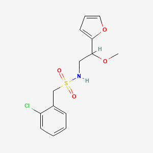 molecular formula C14H16ClNO4S B2409021 1-(2-chlorophenyl)-N-(2-(furan-2-yl)-2-methoxyethyl)methanesulfonamide CAS No. 1795295-99-6