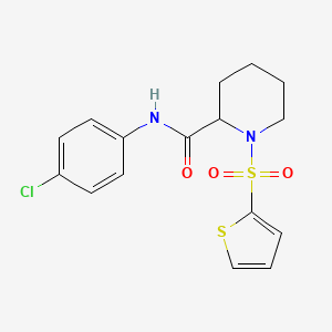 molecular formula C16H17ClN2O3S2 B2409024 N-(4-chlorophenyl)-1-(thiophen-2-ylsulfonyl)piperidine-2-carboxamide CAS No. 1049831-81-3