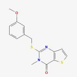 molecular formula C15H14N2O2S2 B2409031 2-[(3-甲氧基苄基)硫烷基]-3-甲基噻吩并[3,2-d]嘧啶-4(3H)-酮 CAS No. 931083-05-5