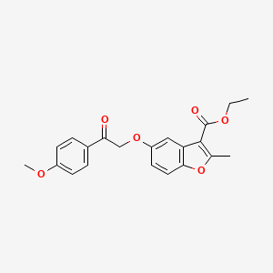 molecular formula C21H20O6 B2409045 Ethyl 5-[2-(4-methoxyphenyl)-2-oxoethoxy]-2-methyl-1-benzofuran-3-carboxylate CAS No. 308298-07-9