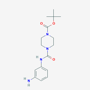 molecular formula C16H24N4O3 B2409048 Tert-butyl 4-[(3-aminophenyl)carbamoyl]piperazine-1-carboxylate CAS No. 2416235-30-6