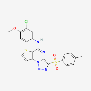 N-(3-chloro-4-methoxyphenyl)-3-[(4-methylphenyl)sulfonyl]thieno[2,3-e][1,2,3]triazolo[1,5-a]pyrimidin-5-amine