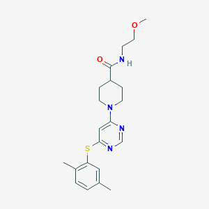 1-(6-((2,5-dimethylphenyl)thio)pyrimidin-4-yl)-N-(2-methoxyethyl)piperidine-4-carboxamide