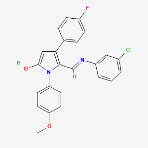 5-[(3-chloroanilino)methylene]-4-(4-fluorophenyl)-1-(4-methoxyphenyl)-1,5-dihydro-2H-pyrrol-2-one