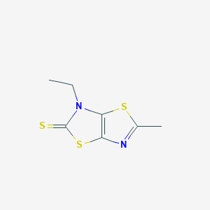 molecular formula C7H8N2S3 B240908 Thiazolo[5,4-d]thiazole-2(3H)-thione, 3-ethyl-5-methyl- 
