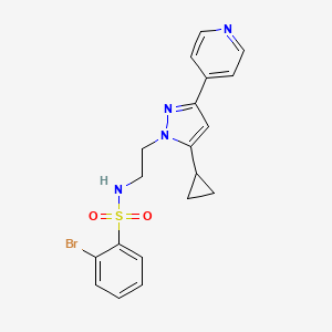 2-bromo-N-(2-(5-cyclopropyl-3-(pyridin-4-yl)-1H-pyrazol-1-yl)ethyl)benzenesulfonamide