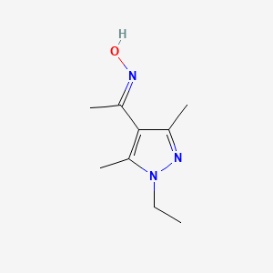 molecular formula C9H15N3O B2409088 1-(1-Ethyl-3,5-dimethylpyrazol-4-yl)-1-(hydroxyimino)ethane CAS No. 943100-95-6