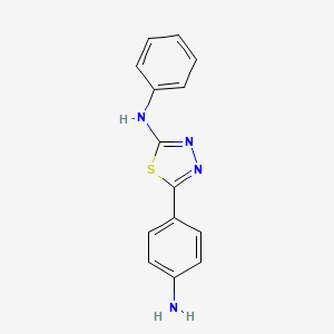molecular formula C14H12N4S B2409093 5-(4-氨基苯基)-N-苯基-1,3,4-噻二唑-2-胺 CAS No. 106346-58-1
