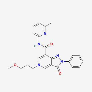 molecular formula C23H23N5O3 B2409102 5-(3-methoxypropyl)-N-(6-methylpyridin-2-yl)-3-oxo-2-phenyl-3,5-dihydro-2H-pyrazolo[4,3-c]pyridine-7-carboxamide CAS No. 921780-90-7