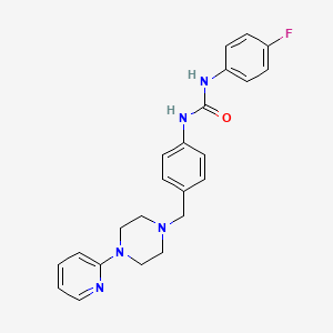 molecular formula C23H24FN5O B2409104 1-(4-氟苯基)-3-(4-((4-(吡啶-2-基)哌嗪-1-基)甲基)苯基)脲 CAS No. 1171095-63-8