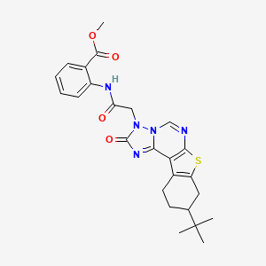 molecular formula C25H27N5O4S B2409108 N-环戊基-N'-[4-(4-苯基-1,3-恶唑-2-基)苯基]脲 CAS No. 1189910-45-9