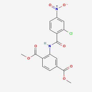 molecular formula C17H13ClN2O7 B2409110 Dimethyl 2-((2-chloro-4-nitrobenzoyl)amino)terephthalate CAS No. 328258-80-6