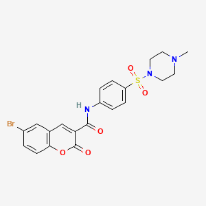 molecular formula C21H20BrN3O5S B2409119 6-bromo-N-(4-((4-methylpiperazin-1-yl)sulfonyl)phenyl)-2-oxo-2H-chromene-3-carboxamide CAS No. 694501-55-8