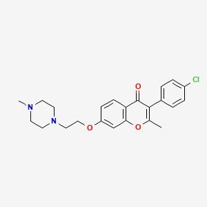 molecular formula C23H25ClN2O3 B2409121 3-(4-chlorophenyl)-2-methyl-7-(2-(4-methylpiperazin-1-yl)ethoxy)-4H-chromen-4-one CAS No. 903585-67-1