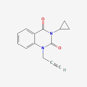 molecular formula C14H12N2O2 B2409126 3-Cyclopropyl-1-prop-2-ynylquinazoline-2,4-dione CAS No. 2310141-53-6