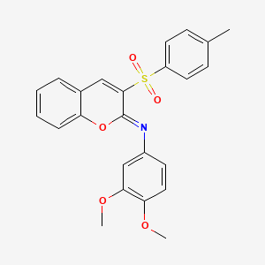 molecular formula C24H21NO5S B2409127 N-(3,4-二甲氧基苯基)-3-(4-甲苯基)磺酰基色烯-2-亚胺 CAS No. 1321949-64-7