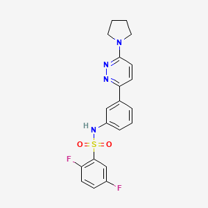 molecular formula C20H18F2N4O2S B2409134 2,5-difluoro-N-[3-(6-pyrrolidin-1-ylpyridazin-3-yl)phenyl]benzenesulfonamide CAS No. 904825-79-2