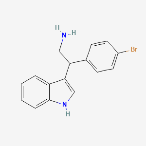 molecular formula C16H15BrN2 B2409142 2-(4-bromophenyl)-2-(1H-indol-3-yl)ethanamine CAS No. 881045-01-8