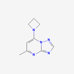 molecular formula C9H11N5 B2409152 7-(Azetidin-1-yl)-5-methyl-[1,2,4]triazolo[1,5-a]pyrimidine CAS No. 2310076-55-0