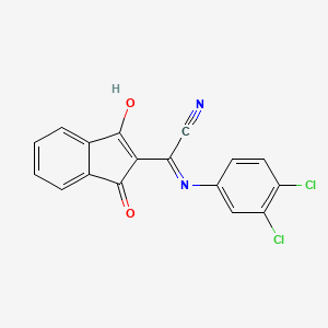 molecular formula C17H8Cl2N2O2 B2409155 2-((3,4-Dichlorophenyl)amino)-2-(1,3-dioxoindan-2-ylidene)ethanenitrile CAS No. 685550-65-6